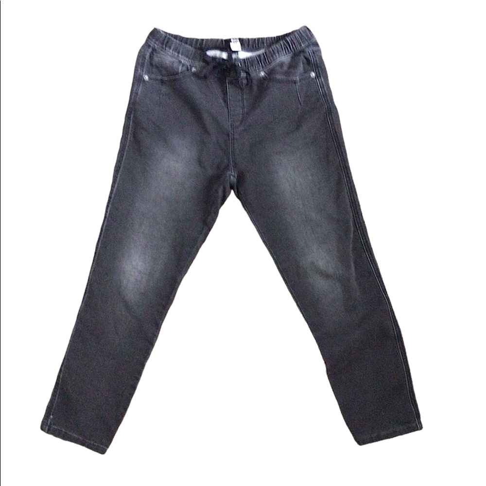 BDG High Rise Faded Black Drawstring Jeans Size Small Elastic Waist Stretch